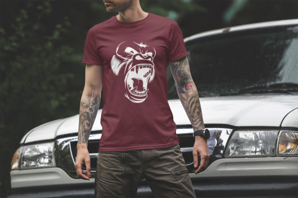 Gorilla Roar Male Short Sleeve T-Shirt, White