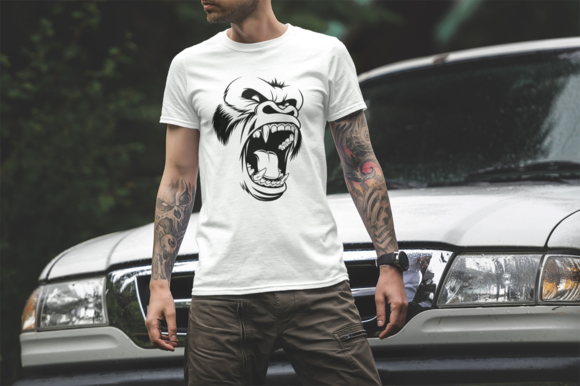 Gorilla Roar Male Short Sleeve T-Shirt, Black