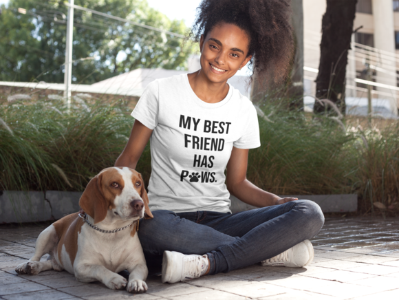 My Best Friend Has Paws Ladies Short Sleeve T-Shirt, Black