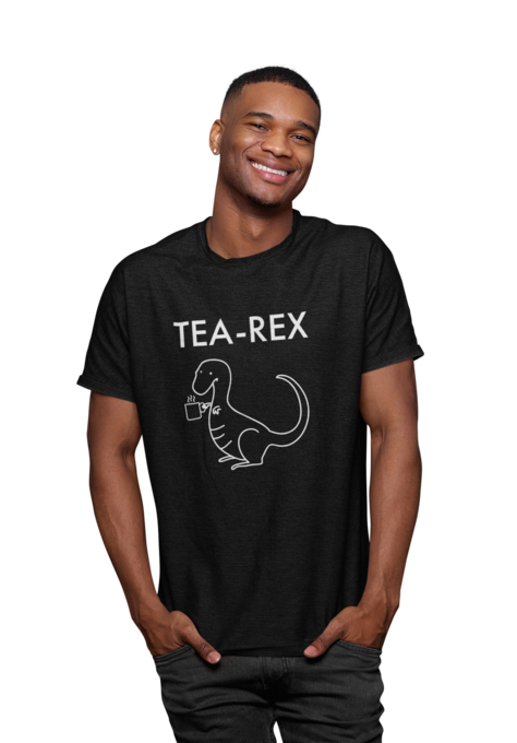 Tea Rex Male Short Sleeve T-Shirt, White
