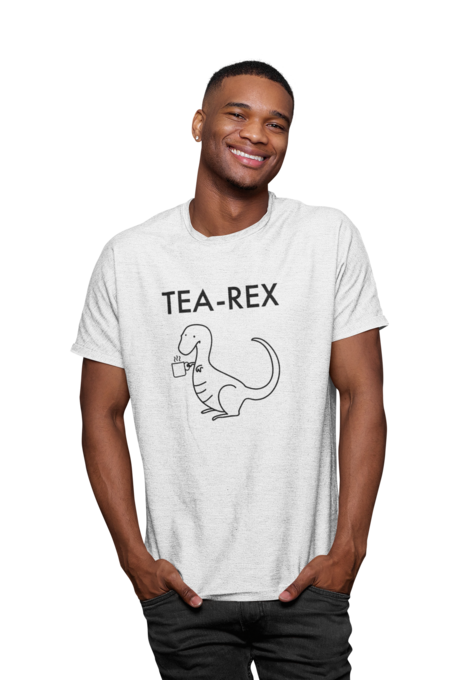 Tea Rex Male Short Sleeve T-Shirt, Black